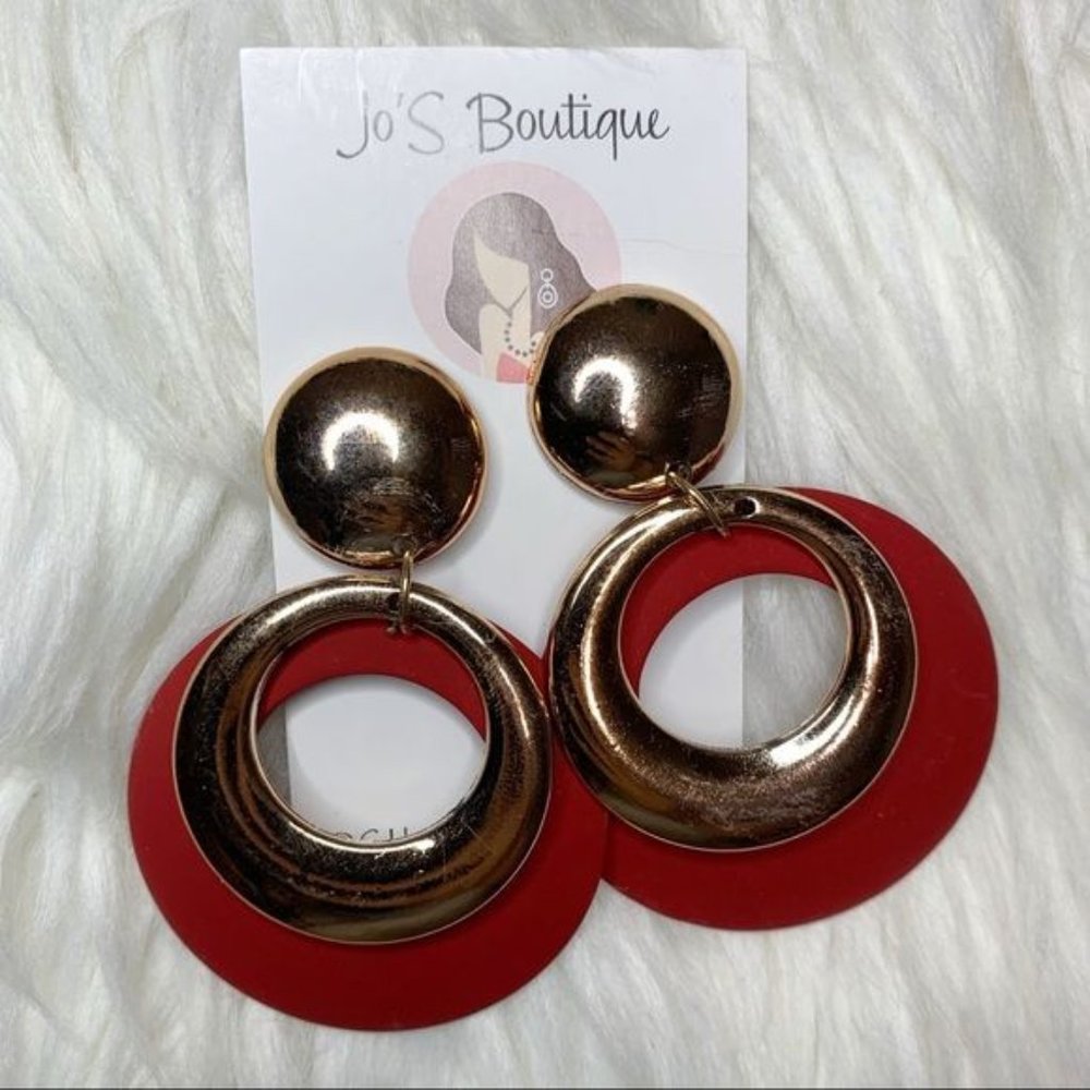3 x$12 - Red and gold earrings
